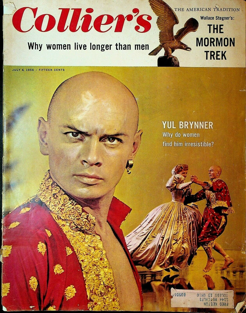 Collier's Magazine July 6 1956 Yul Brynner Mormon Trek Old Yeller Fred Gipson