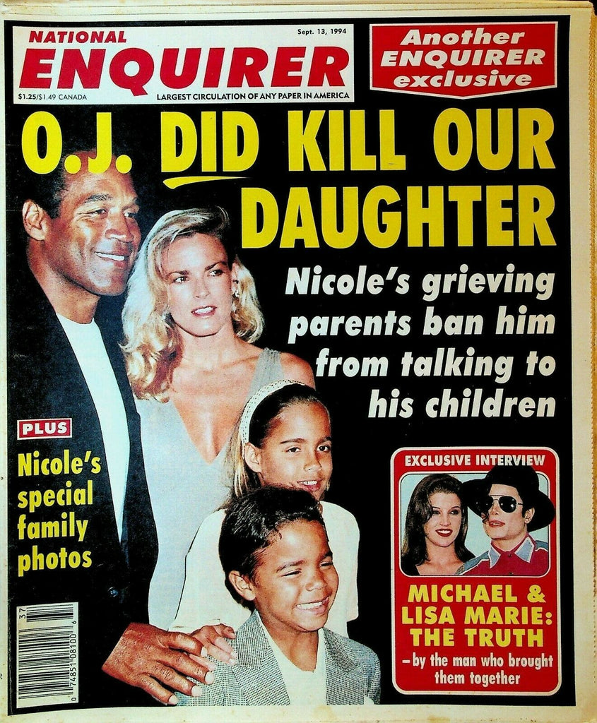 National Enquirer September 13 1994 OJ Simpson Michael Jackson Lisa Marie