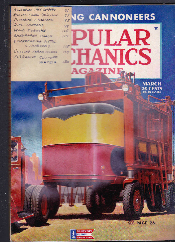 Popular Mechanics Magazine World War II Cover & Articles March 1944