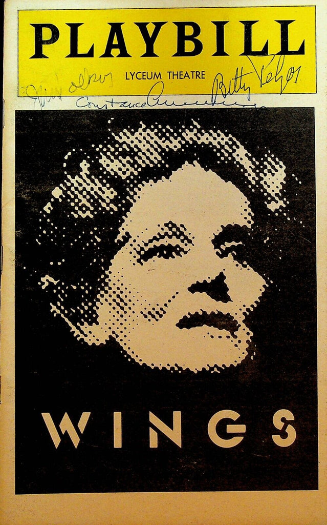 Wings Playbill January 1979 Signed Constance Cummings Betty Pelzer