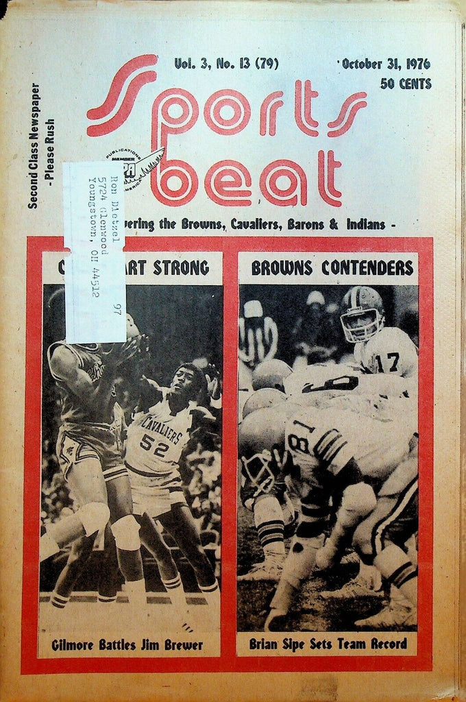 Northeast Ohio Sports Beat Magazine October 31 1976 Artis Gilmore Brian Sipe