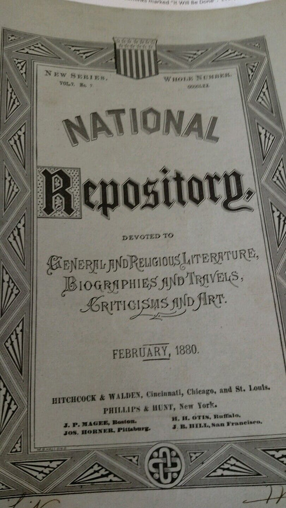 National Repository Magazine February 1880 Old Point Comfort Robert Hall