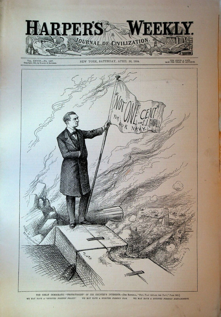 Harper's Weekly April 26 1884 Thomas Nast United States Dispatch Boat Dolphin
