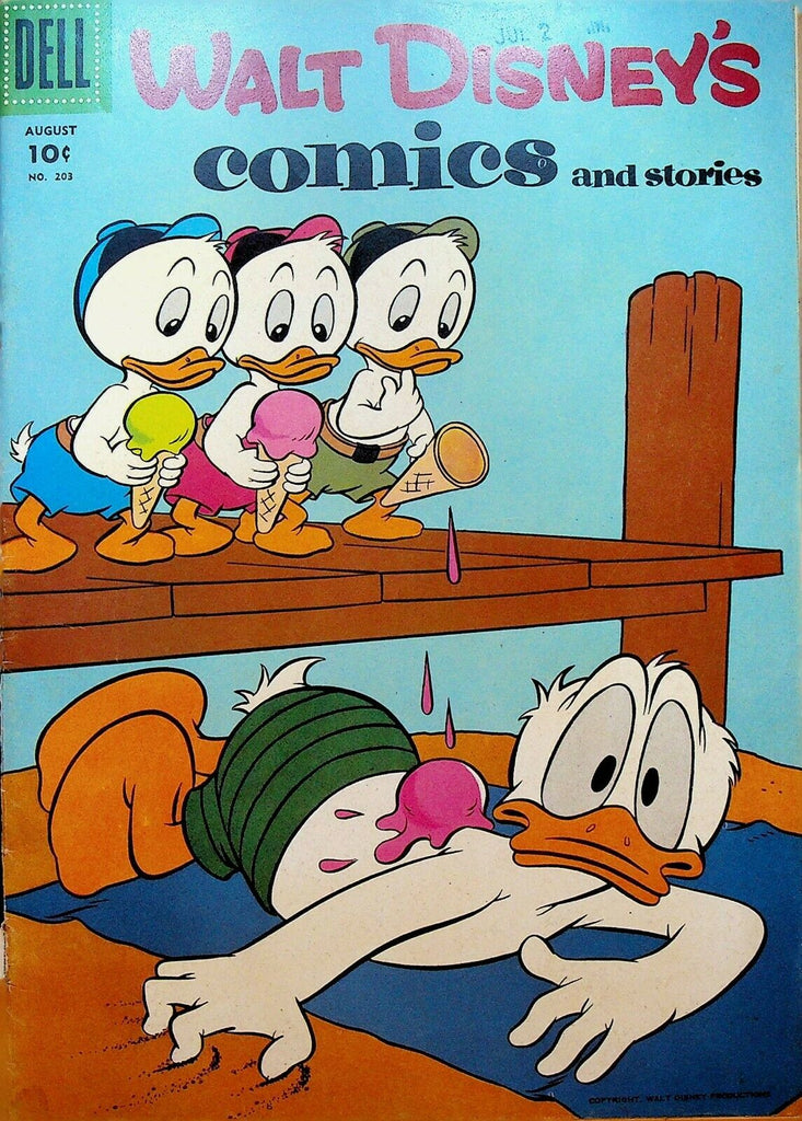 Walt Disney's Comics & Stories 203 Dell Comics 1957 Ice Cream Beach