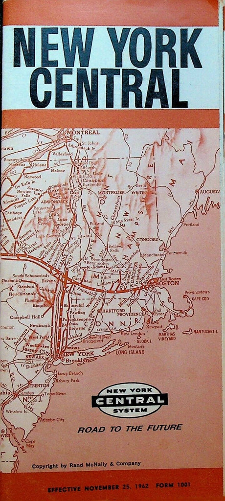 New York Central System Timetable November 25 1962 Railroad Train