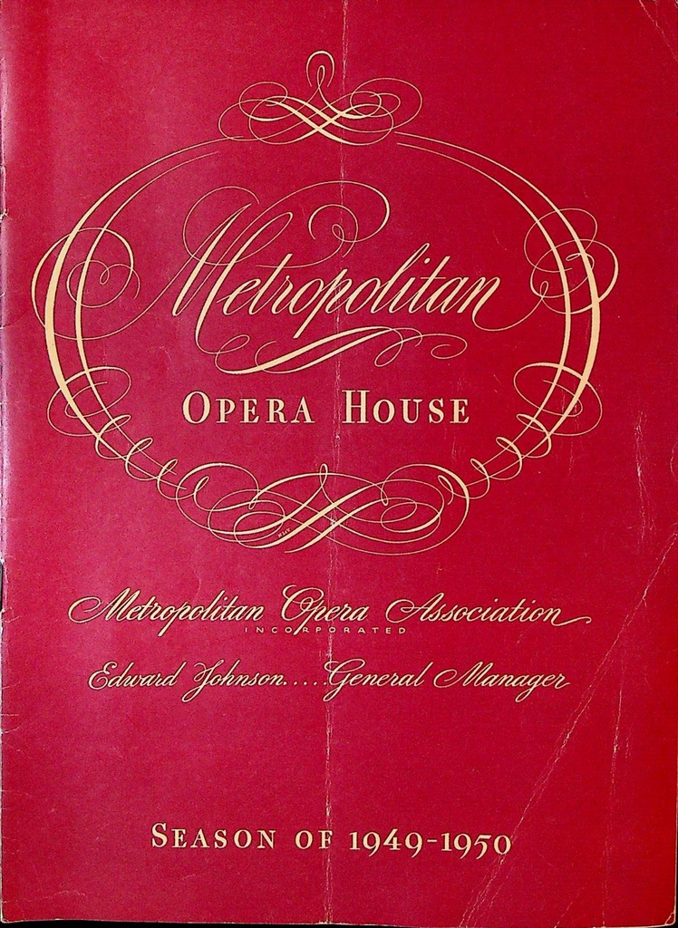 Die Walkuere Metropolitan Opera House Program March 18 1950
