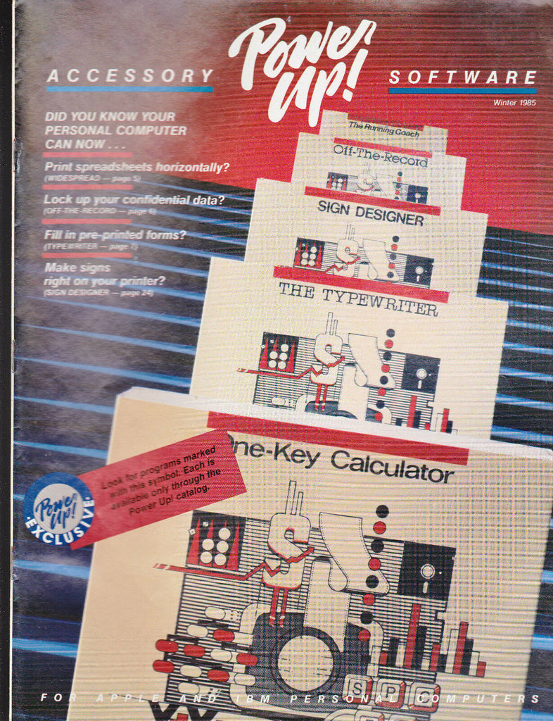 Power Up Accessory Software Catalog Winter 1985 23 pages PC Apple Computers