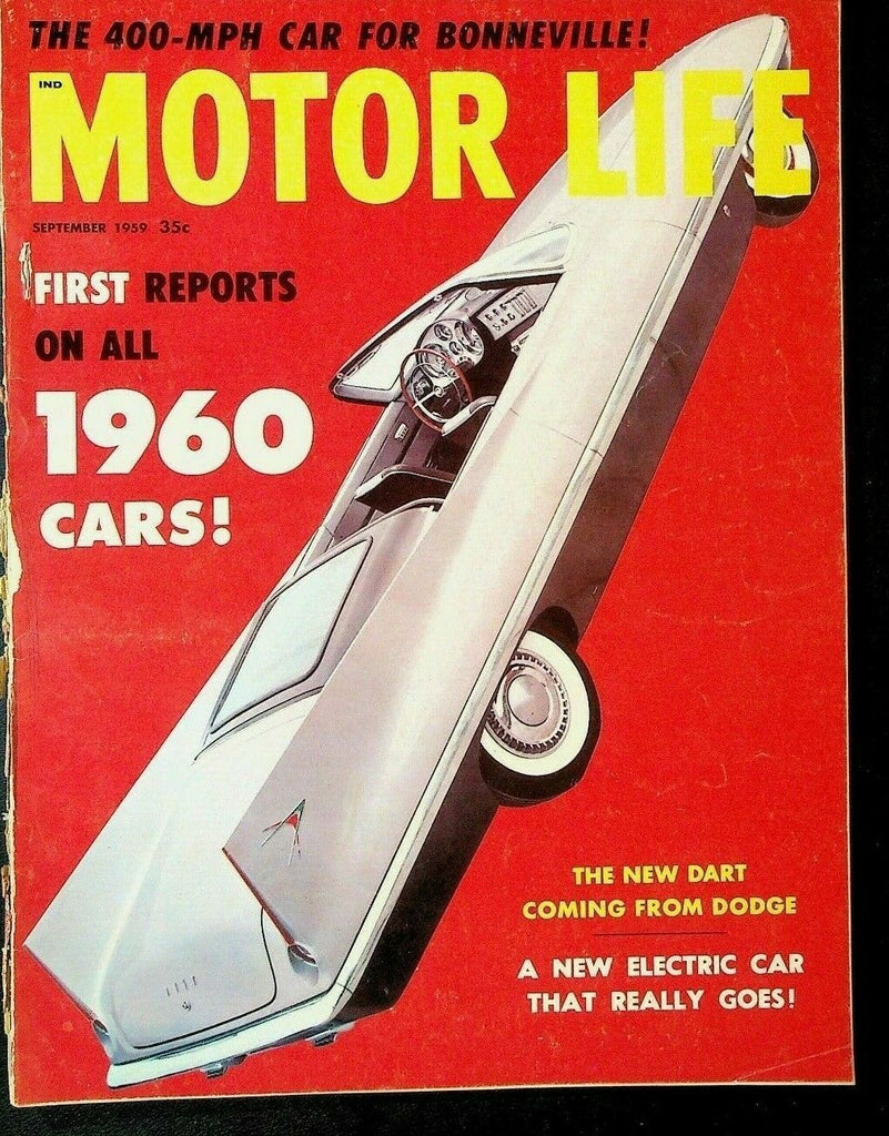 Motor Life Magazine September 1959 1960 Cars Dodge Darts Electric Car