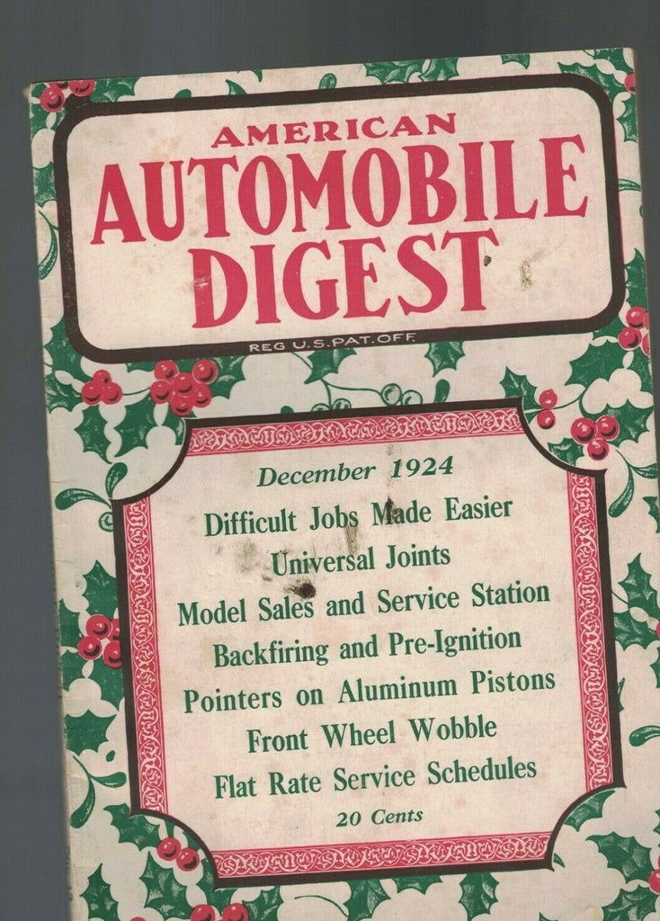 American Automobile Digest December 1924 Car Repair