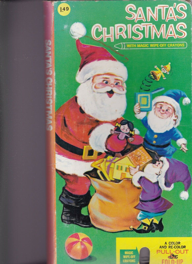 Santa's Christmas 1972 Media Associates Wipe-Off Pages Santa Claus