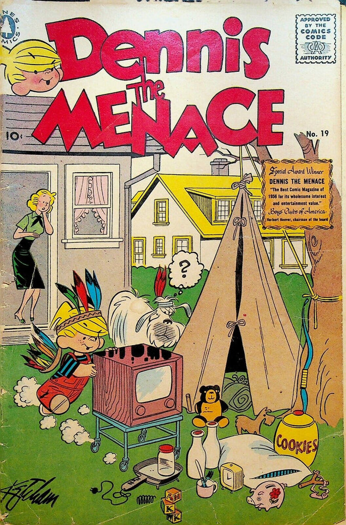 Dennis the Menace 19 1956 Pines Comics TV Set Camping Outside
