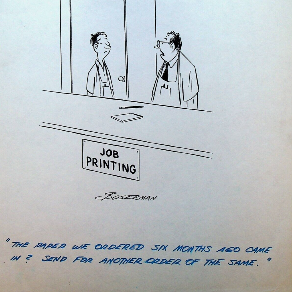 Printer Paper Supply Chain Order Cartoon Gag William Boserman