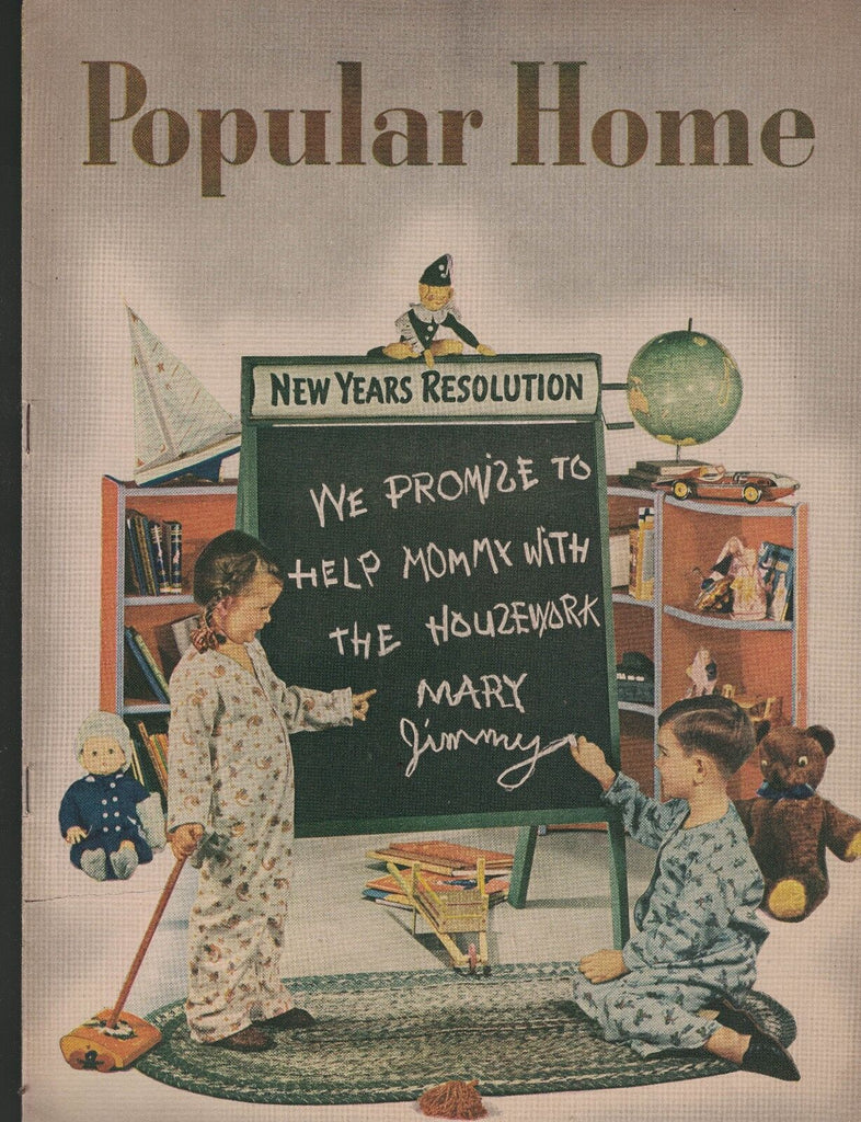 Popular Home Magazine January 1944 Children Making New Year's Resolutions