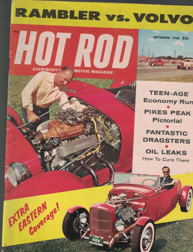 Hot Rod Magazine September 1958 Norm Wallace Fred Chinal Charles Calamia