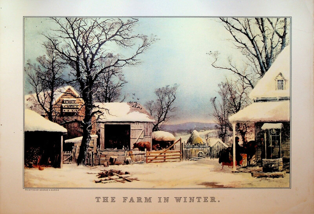 Currier & Ives Calendar Topper 1951 The Farm in Winter