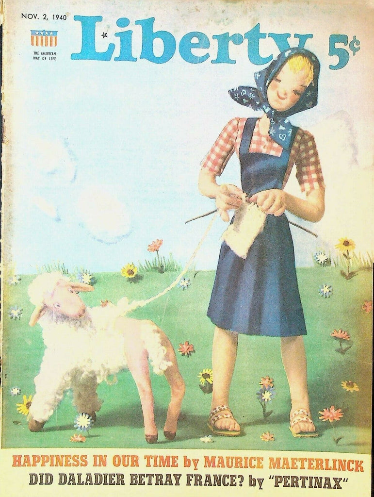 Liberty Magazine November 2 1940 College Football Elsie Gilbert Walter Brooks
