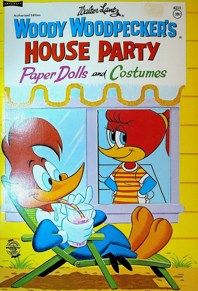 Woody Woodpecker's House Party Paper Dolls & Costumes Unused Saalfield 4215 1966