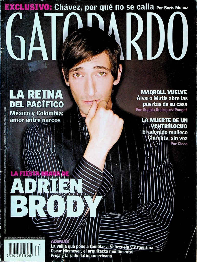 Gatopardo February 2008 Adrien Brody Eva Mendes y Campari