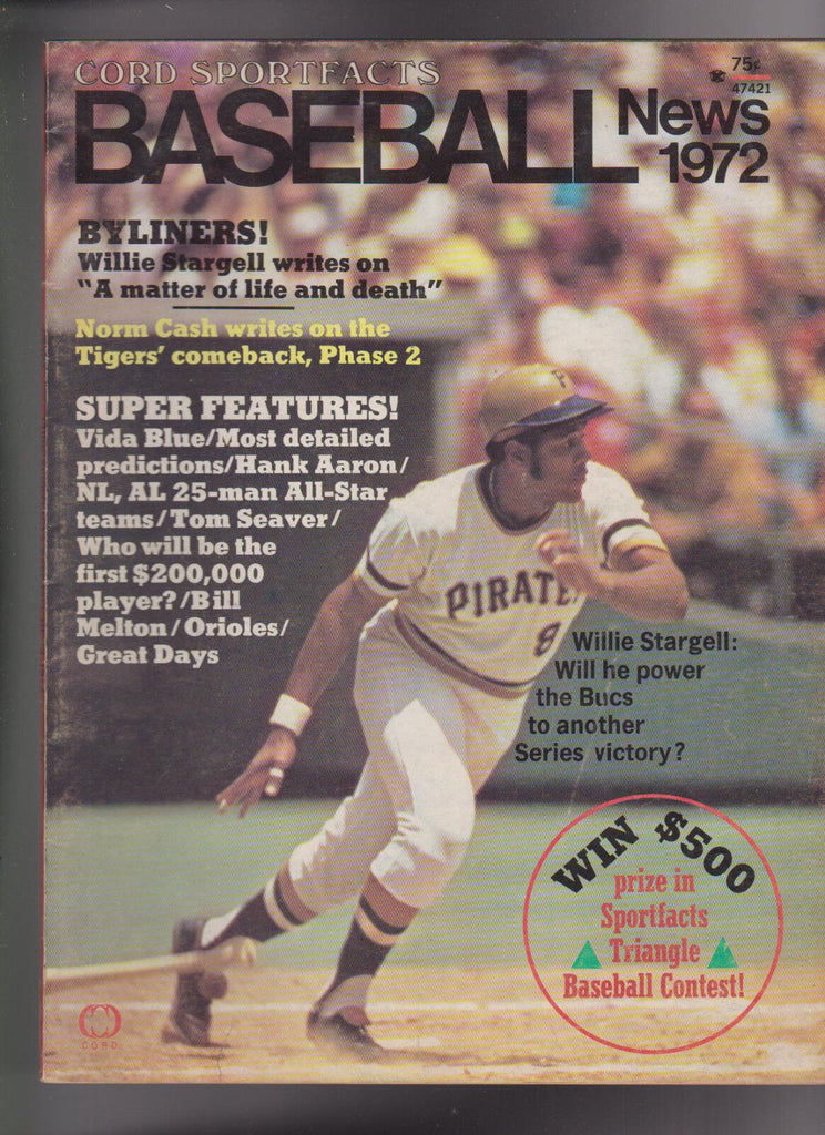 Cord Sportsfacts Baseball News 1972 Magazine Willie Stargell