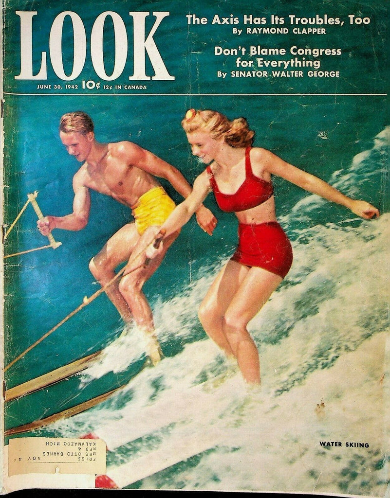 Look Magazine June 30 1942 Water Skiing WWII Ted Williams Donna Reed