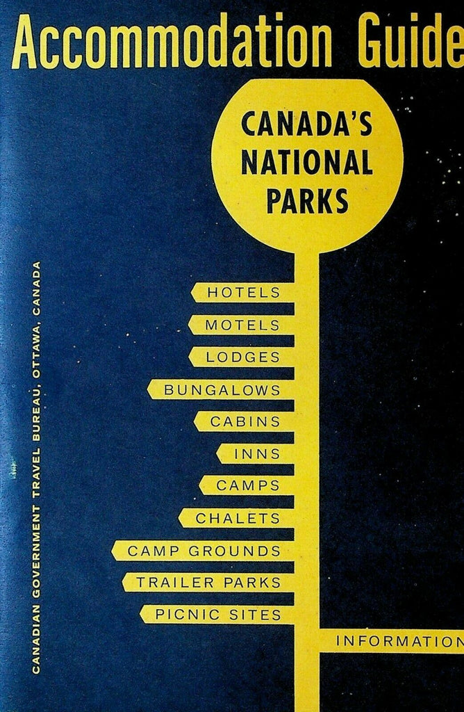 Accommodation Guide Canada's National Parks Booklet 1963 Hotels Motels Inns
