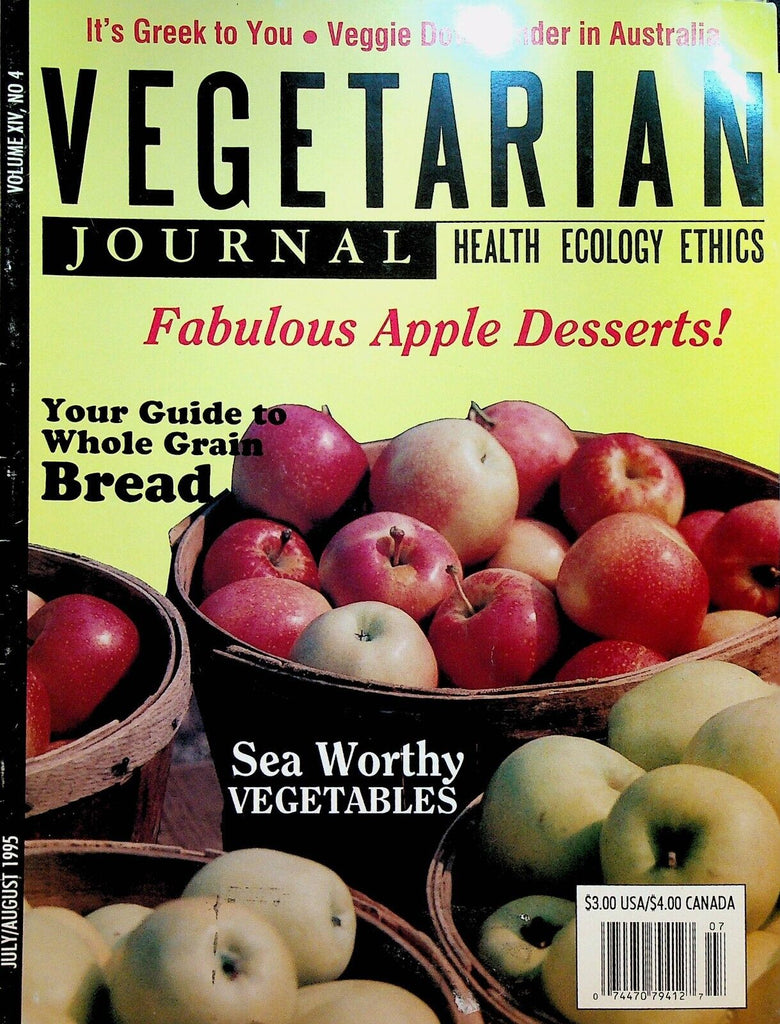 Vegetarian Journal Vol XIV #4 1995 Apple Desserts Bread Vegetables