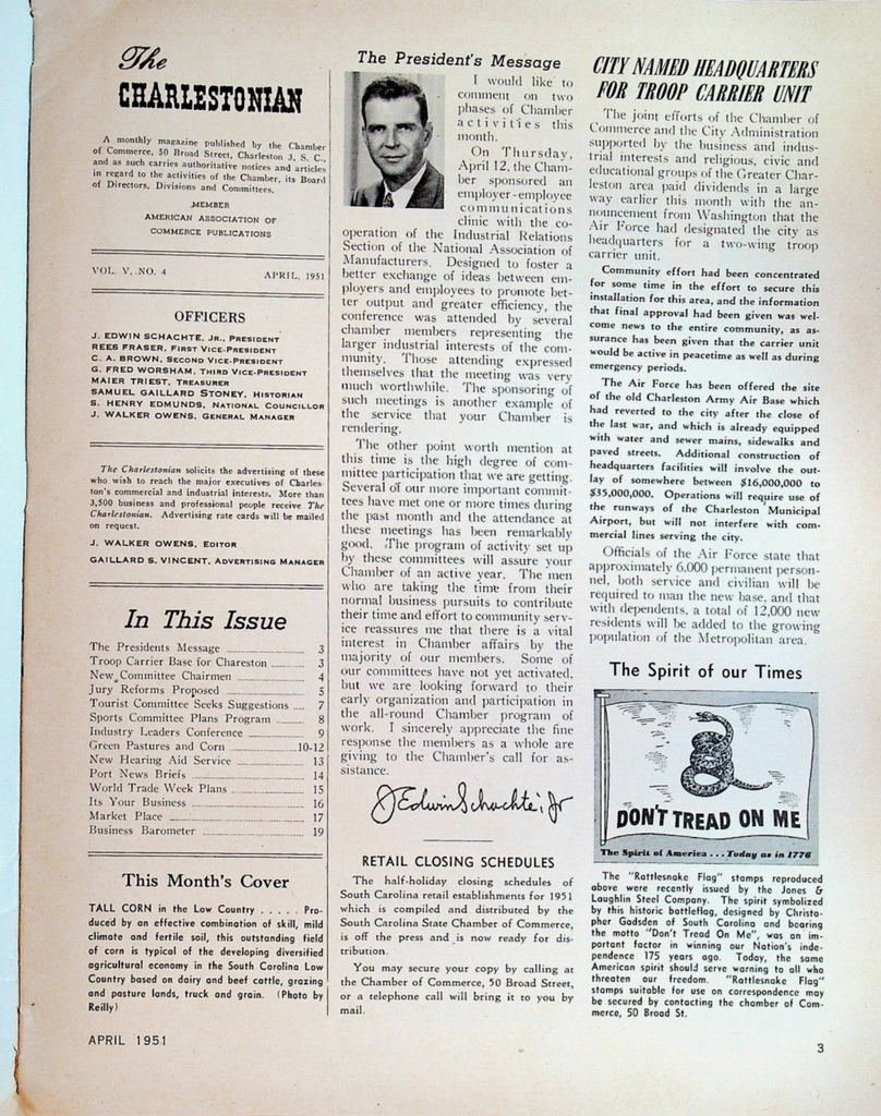 The Charlestonian Magazine April 1951 Charleston South Carolina