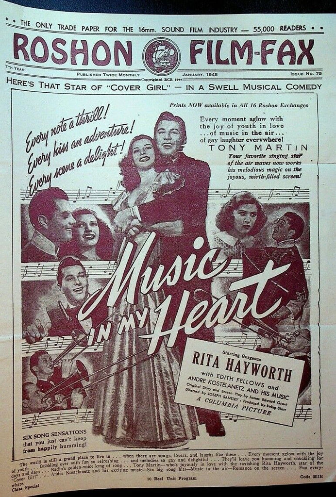 Roshon Film-Fax January 1945 Rita Hayworth Blondie Penny Singleton