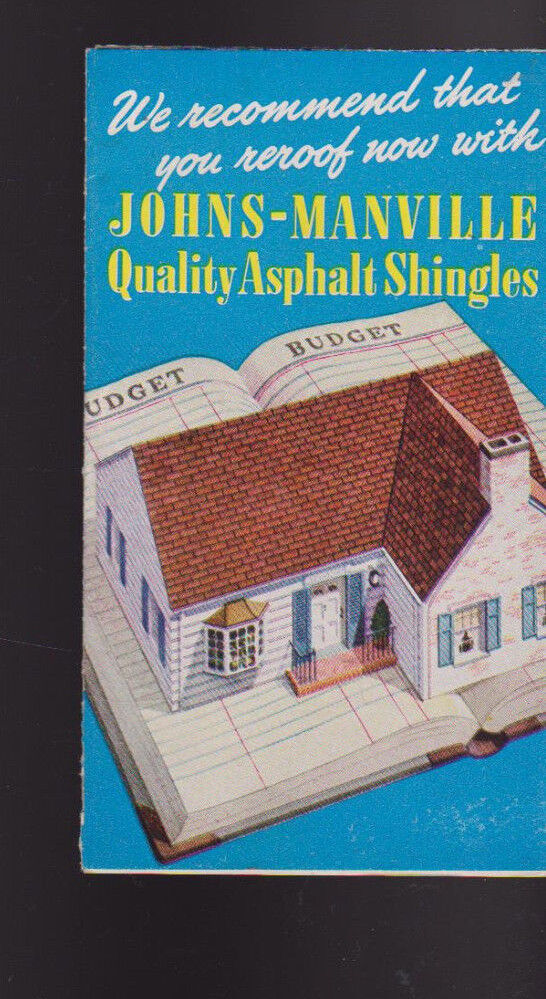 Johns Manville Quality Asphalt Shingles Brochure 1945
