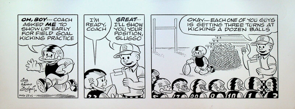 Nancy Comic Strip Original Art Guy Gilchrist August 25 2005 Football Sluggo