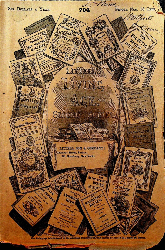 Littell's Living Age #704 November 21 1857 Nicholas I Russia India Cape Ann