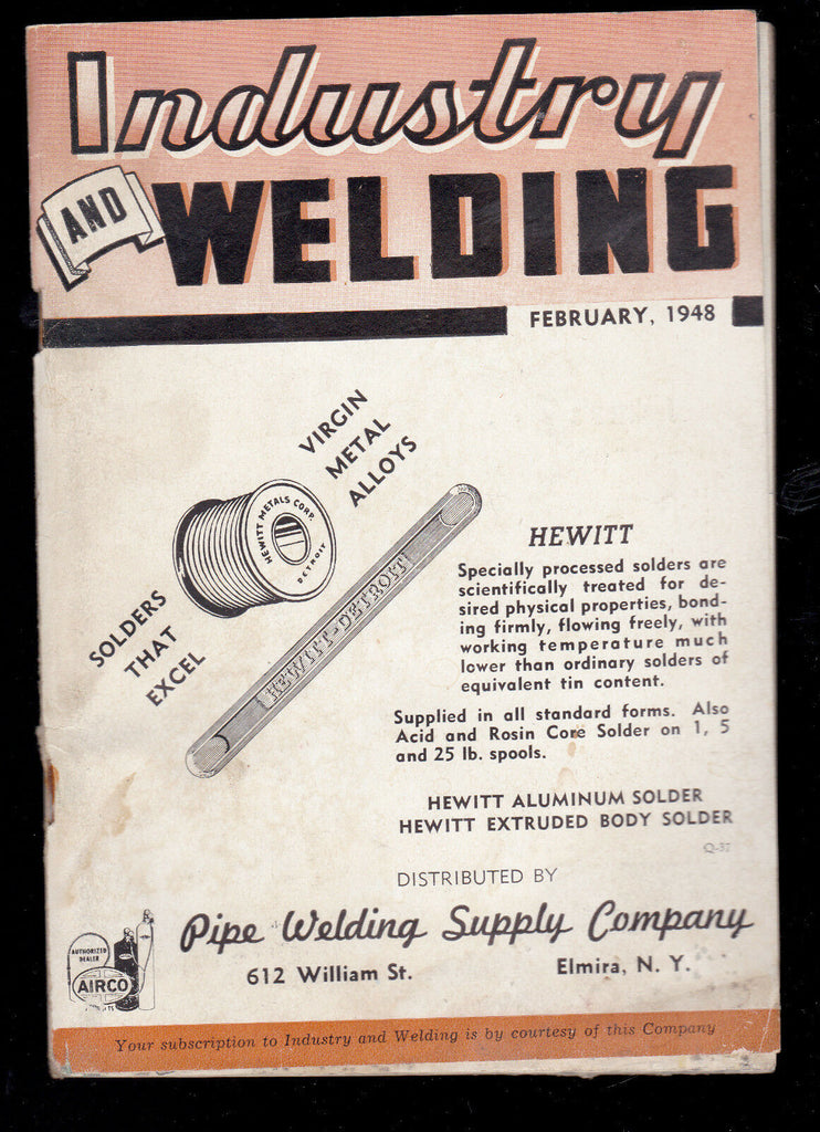 Industry and Welding Magazine February 1948 International Harvester Research