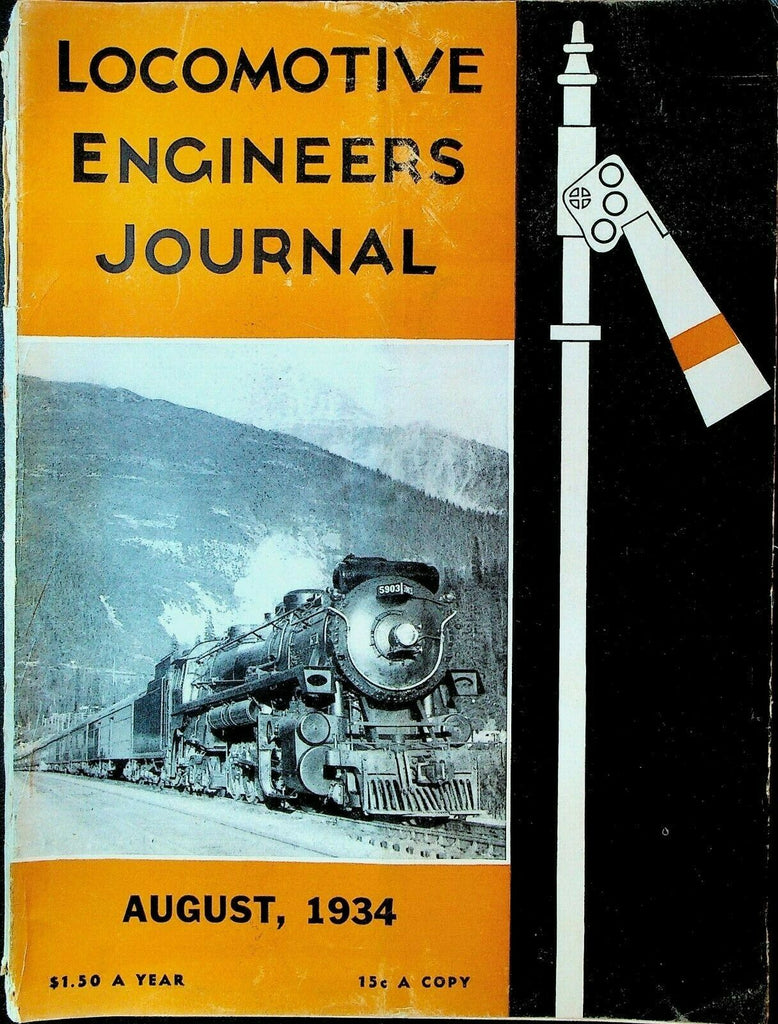 Locomotive Engineers Journal August 1934 Indo China Railways Alaska