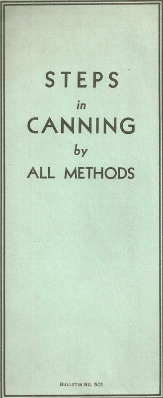 Kerr Glass Steps in Canning by All Methods (Bulletin #501)