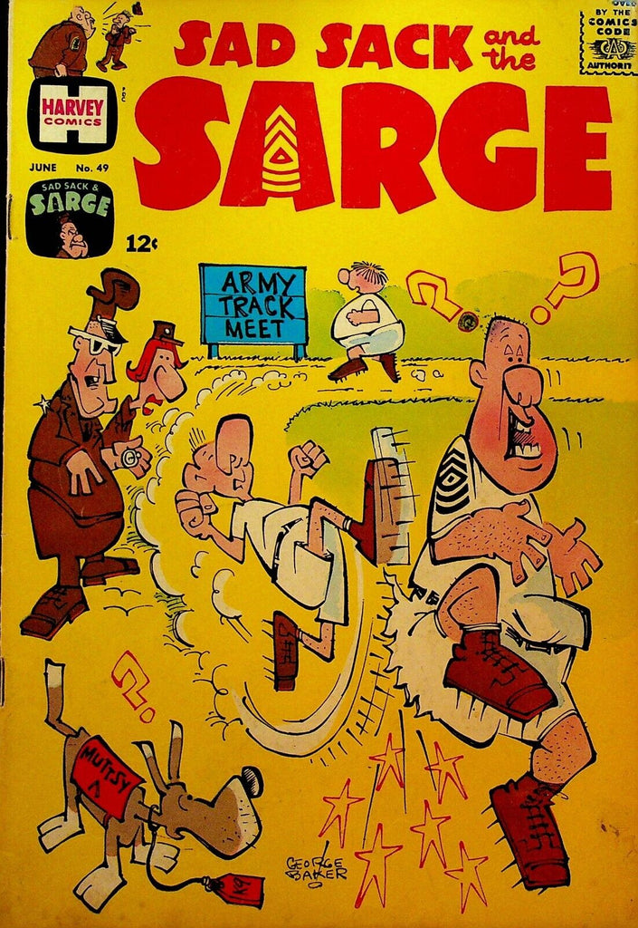 Sad Sack & the Sarge 49 Harvey Comics 1965 Army Track Meet George Baker