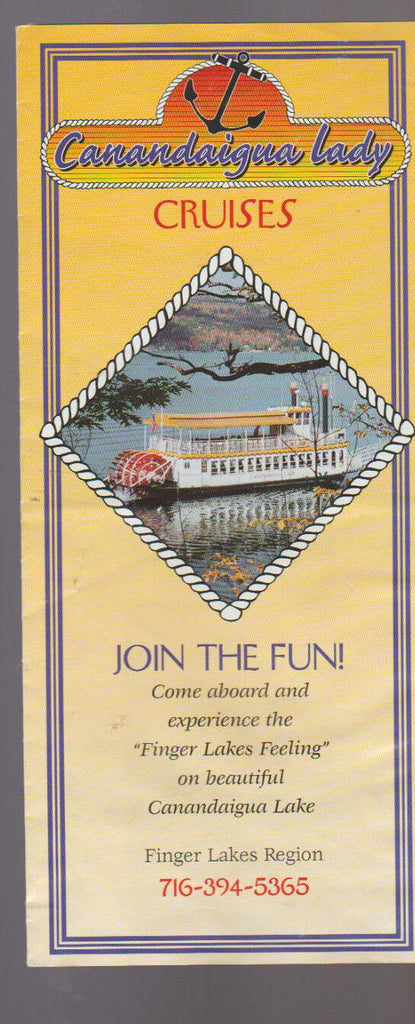 Canandaigua Lady Cruises 1996 Brochure Steamboating in the Finger Lakes