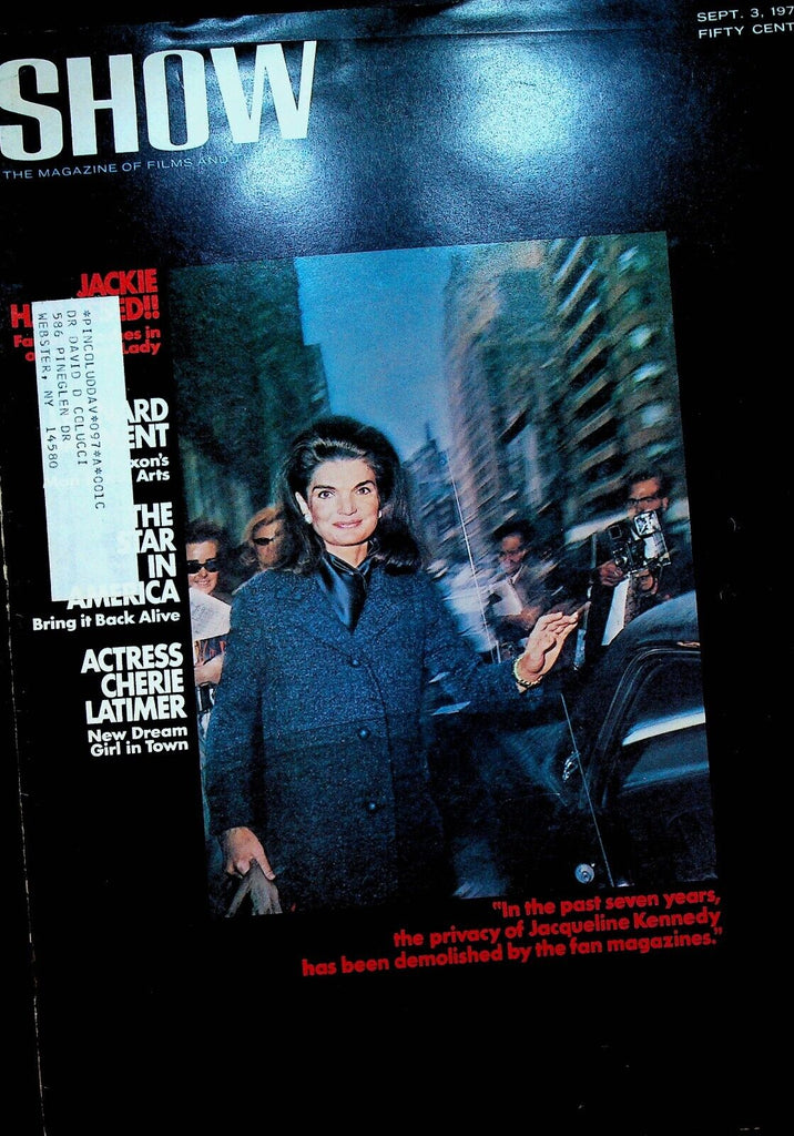 Show Magazine September 3 1970 Jackie Kennedy Cherie Latimer Joe Franklin