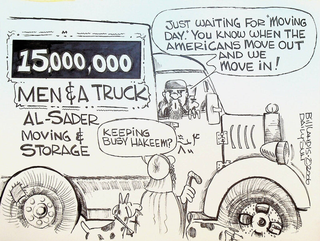 Bill Landis Original Cartoon Art The Villages Daily Sun 2006 Iraq War
