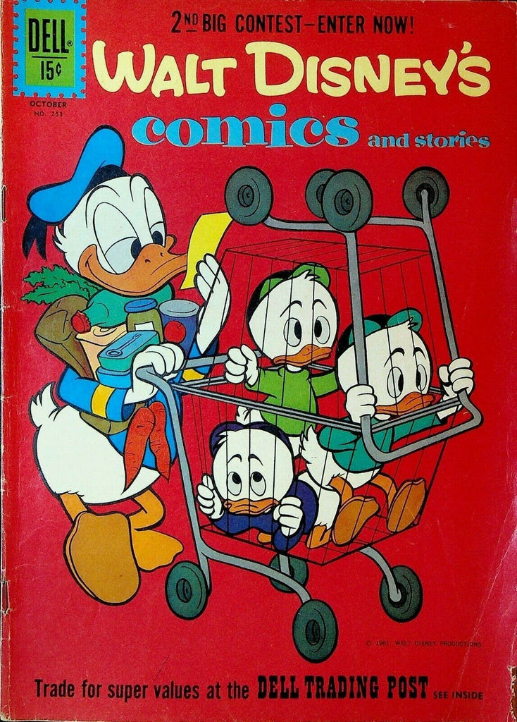Walt Disney's Comics & Stories 253 Dell Comics 1961 Donald Duck Shopping Cart