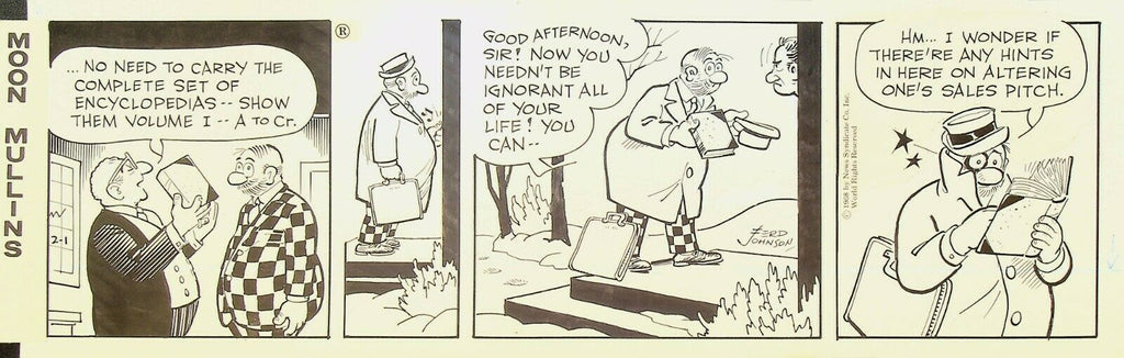 Moon Mullins Ferd Johnson Original Comic Strip Art February 1 1968