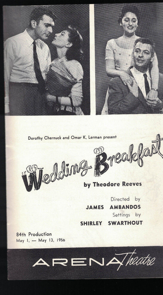 Wedding Breakfast Program May 1 1956 Arena Theatre Rochester NY Yvonne Clifford