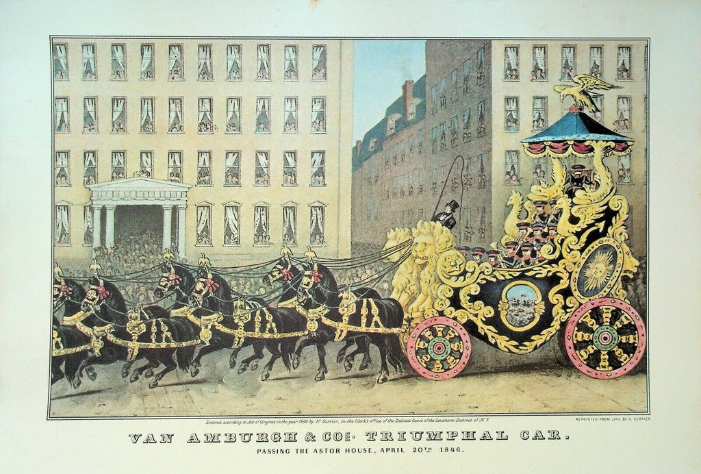 Currier & Ives Calendar Topper 1967 Van Amburgh & Co Triumphal Car
