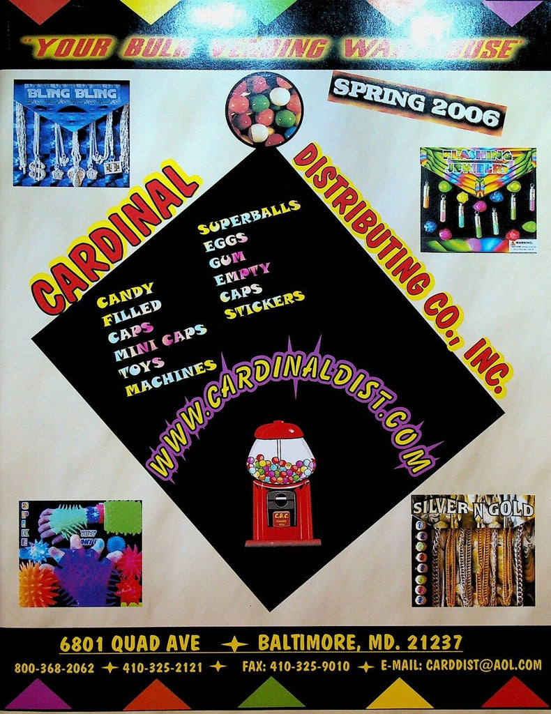 Gumball Vending Machine Novelties Cardinal Distributing Catalog Spring 2006