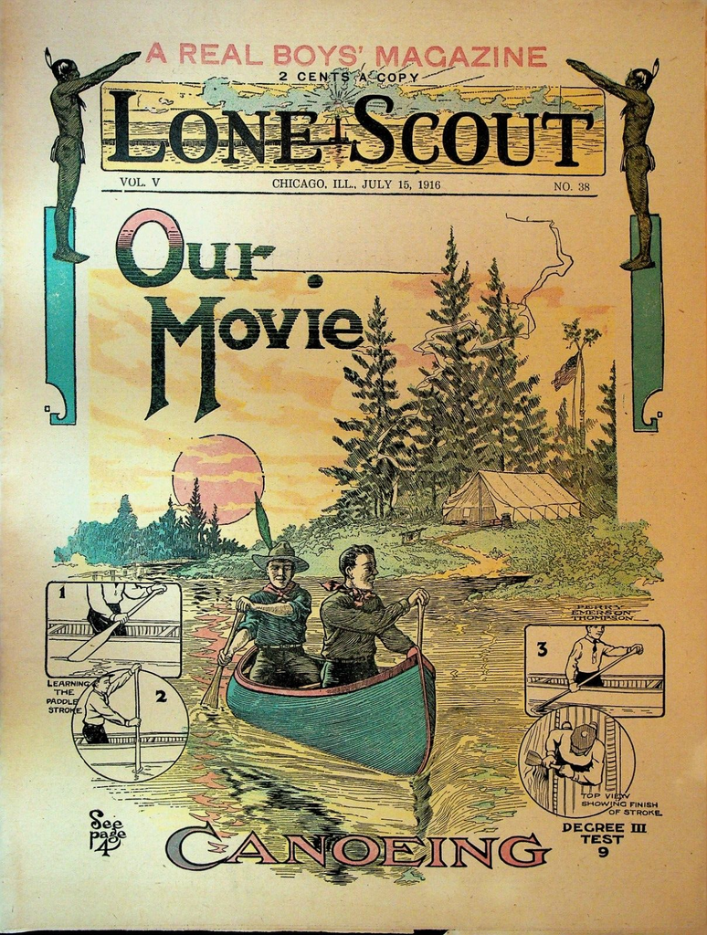 Lone Scout Magazine July 15 1916 Scouting Black Jack John Pershing Canoeing