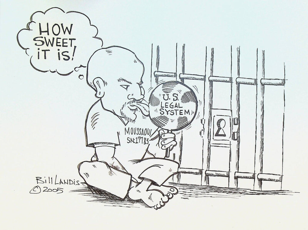 Bill Landis Original Cartoon Art The Villages Daily Sun 2005 Zacarias Moussaoui