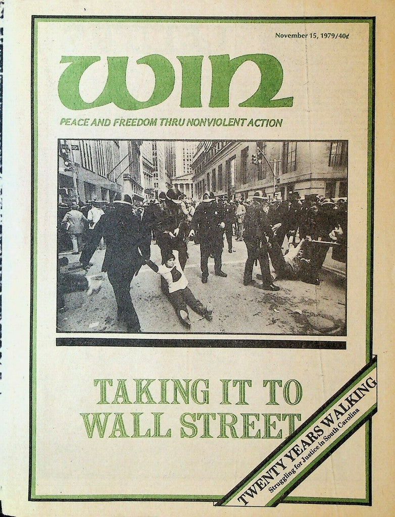 Win Magazine November 15 1979 Wall Street Stock Exchange Sit In Mickey McClinton
