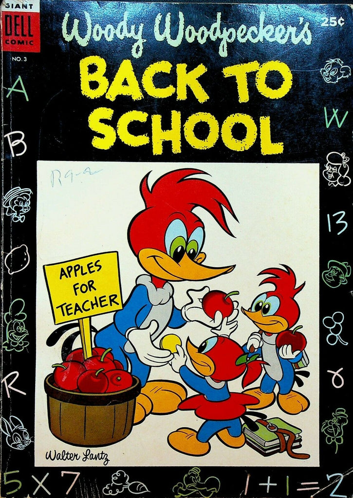 Woody Woodpecker's Back to School Dell Giant 3 1954 Apples