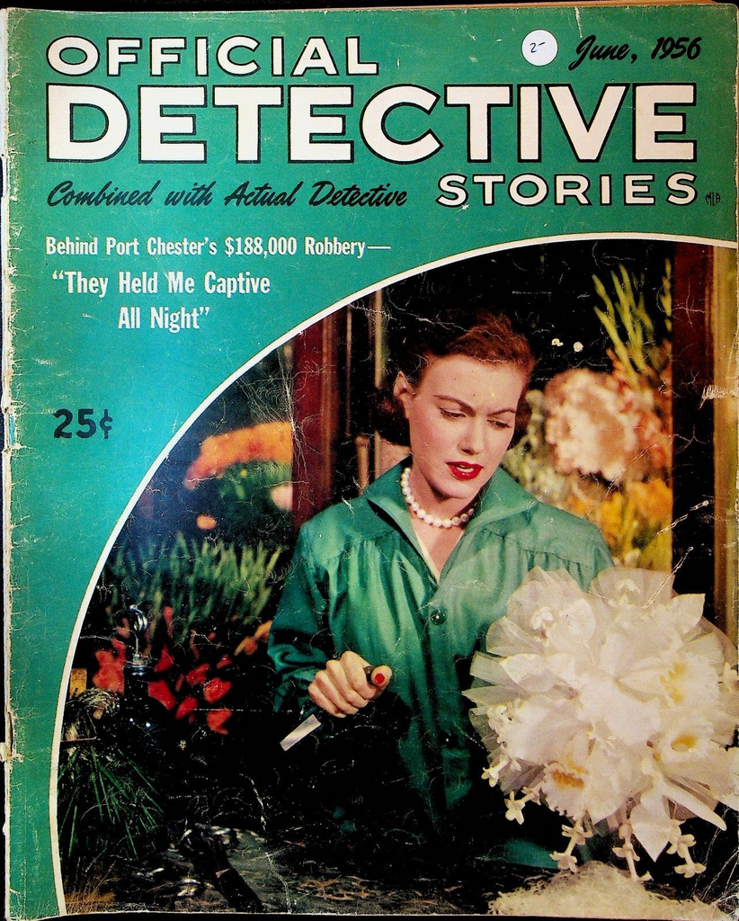 Official Detective Stories Magazine June 1956 Elmer Burke Brink's Robbery Boston
