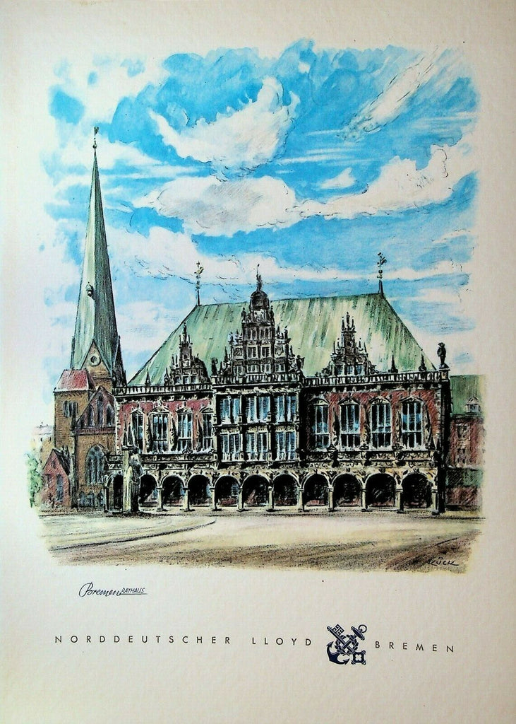 Norddeutscher Lloyd Bremen Dinner Menu November 22 1966