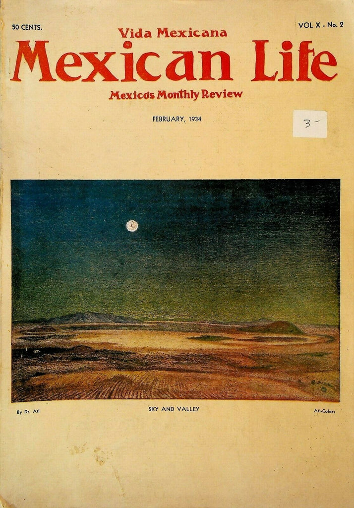 Vida Mexicana Mexican Life Magazine February 1934 Francisco Villa John Groth